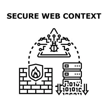 Secure web context protecting online data against cyber threats イラスト素材