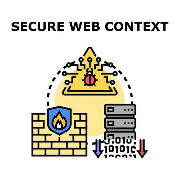 Secure web context protecting online data against cyber threats Stock Illustration