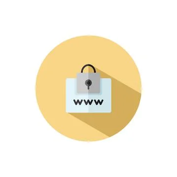 Secure web navigation. Security padlock. Internet concept. Flat icon in a cir Stock Illustration