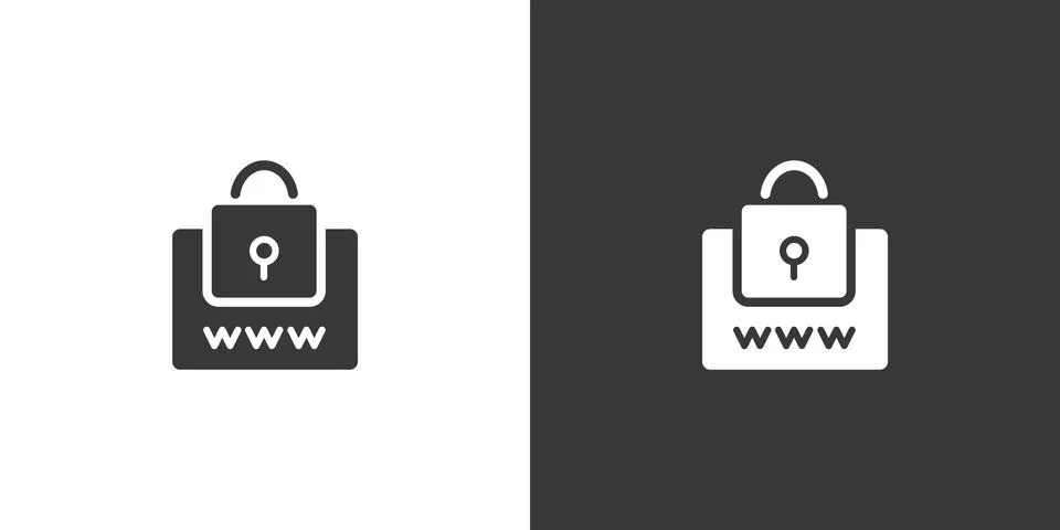 Secure web navigation. Security padlock. Internet concept. Isolated icon on b Stock Illustration