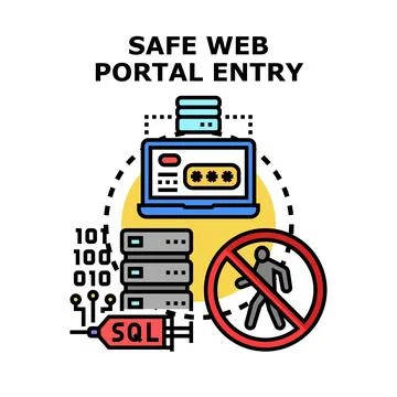 Secure web portal entry concept protecting data 스톡 일러스트