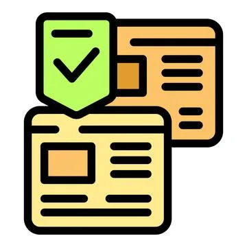 Secure website approval and verification with checkmark icon Ilustración de archivo