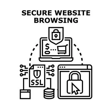 Secure website browsing for online data protection Stock Illustration