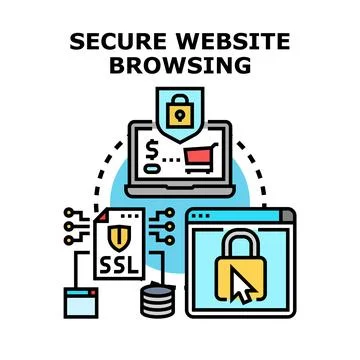 Secure website browsing for online data protection イラスト素材