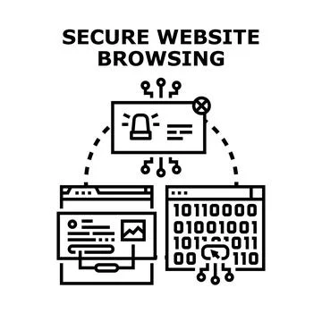 Secure website browsing protection with data privacy concept Illustrazione stock