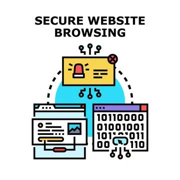 Secure website browsing protection with data privacy concept Stock Illustration