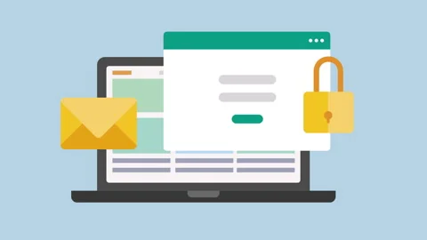 Secure website content, Website Security, Data protection 2d with alph matte Stock Footage 335732851