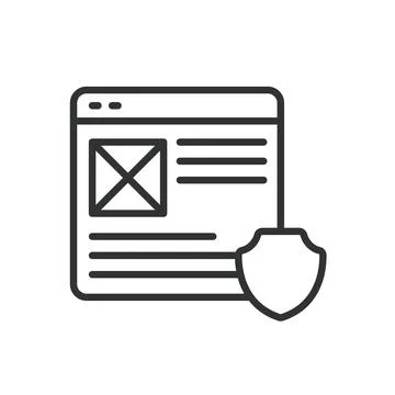 Secure website, icon in line design. Secure, website, protection, online, safety イラスト素材