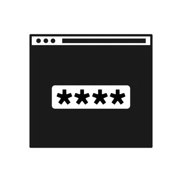 Secure website Icon With Pin Code. Vector flat design icon Stock Illustration