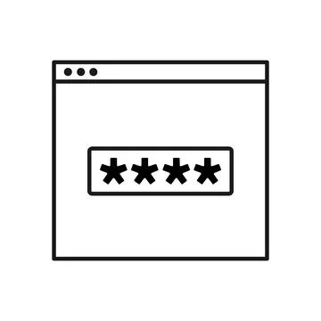 Secure website Icon With Pin Code. Vector flat design icon Stock Illustration