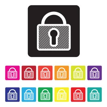 Secure website icon set Stock Illustration