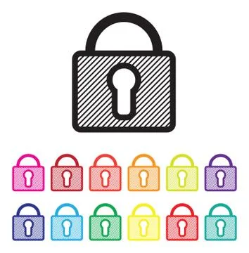 Secure website icon set 스톡 일러스트