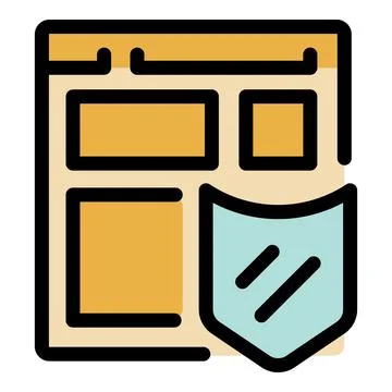 Secure website layout with shield protecting user data and privacy Stock Illustration