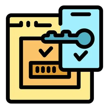 Secure website login with two factor authentication using password and key Illustration
