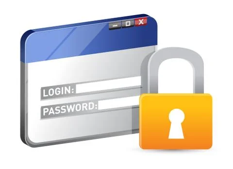 Secure website login using ssl protocol 库存插图