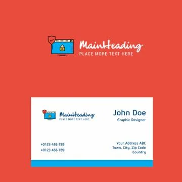 Secure website logo Design with business card template. Elegant corporate ide Stock Illustration