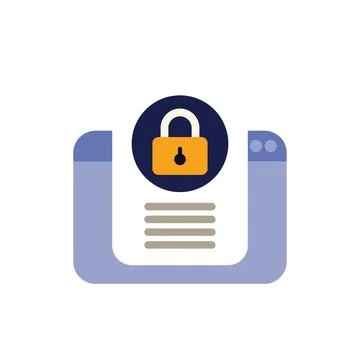 Secure website with padlock icon symbolizing online security Illustrazione stock