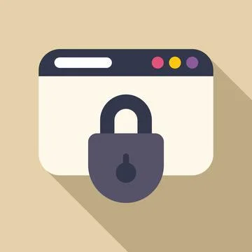 Secure website with padlock protecting user data Stock Illustration