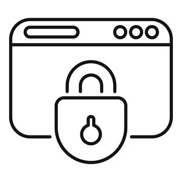 Secure website with padlock protecting user data and privacy Stock Illustration
