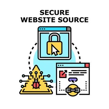 Secure website source data protection concept Stock Illustration