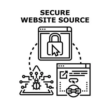 Secure website source data protection concept Stock Illustration