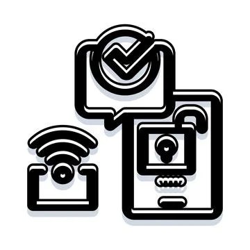 Secure wifi network access and login validation Stockillustratie
