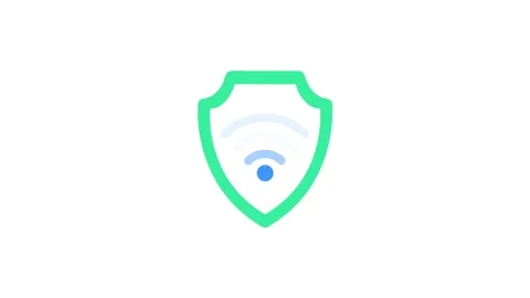 Secure wifi network shield icon animation isolated on white background Stock-Footage 335392373