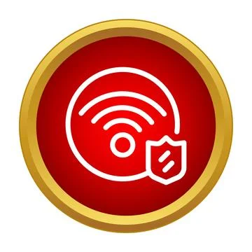 Secure wifi signal protecting network data connection Stock Illustration