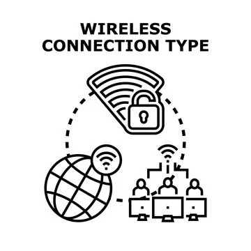 Secure wireless connection providing global network access Ilustración de archivo