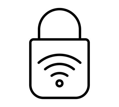 Secure Wireless Lock Icon Representing Modern Security Technology イラスト素材