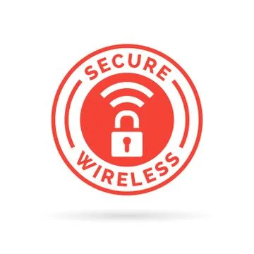 Secure wireless network icon Stock Illustration