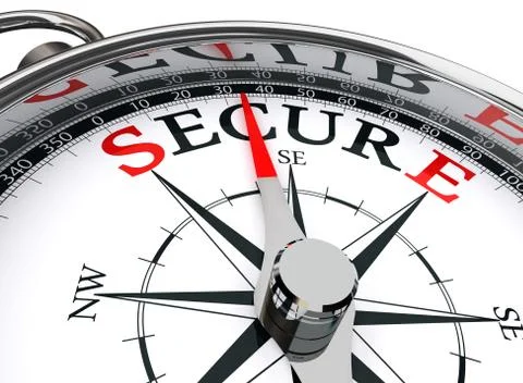 Secure word on compass conceptual image Stock Illustration
