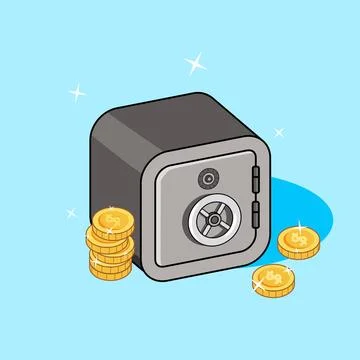 Secure Your Savings for Your Future Vector Isometric Illustration Cartoon Design Stock Illustration