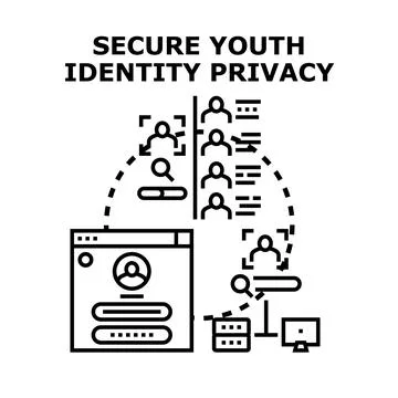 Secure youth identity privacy concept vector illustration Stock Illustration