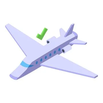 Secured aircraft icon isometric vector. Viral security Illustrazione stock