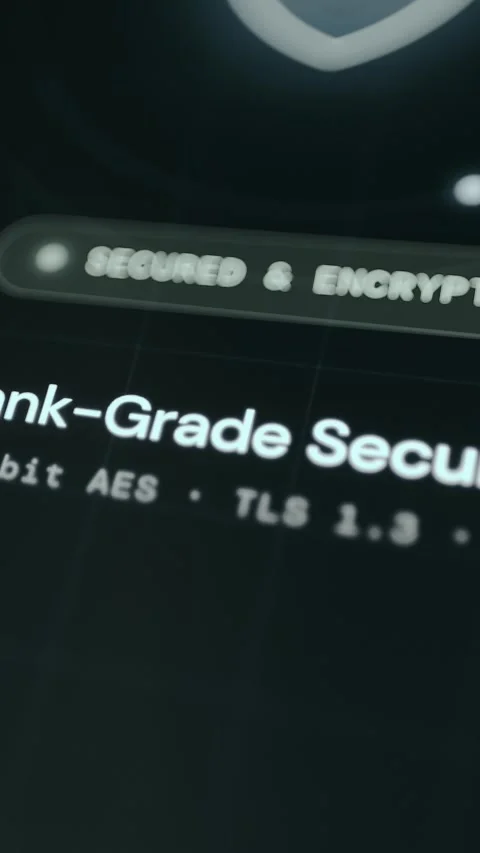 Secured and Encrypted status, secure phone banking Stock Footage 332464228