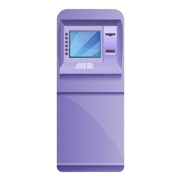 Secured atm machine icon, cartoon style Illustrazione stock
