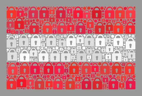 Secured Austria Flag - Mosaic of Locks 스톡 일러스트