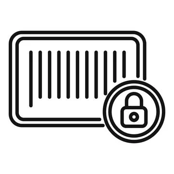 Secured bar code icon outline vector. Cipher data Stock Illustration