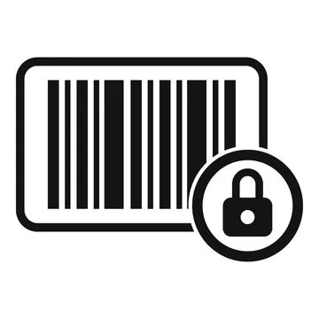 Secured bar code icon simple vector. Cipher data Stock Illustration