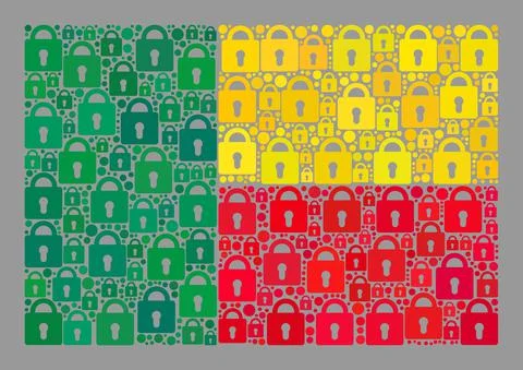 Secured Benin Flag - Mosaic of Locks イラスト素材