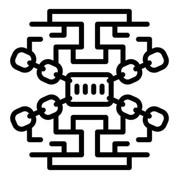 Secured chain icon outline vector. Stop fraud Stock Illustration