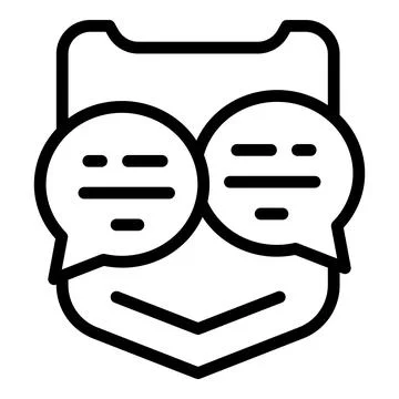 Secured chat icon outline vector. Cyber crime Stock Illustration