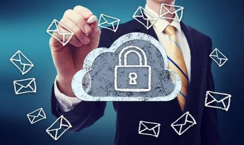 Secured cloud computing Foto stock