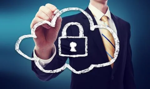 Secured cloud computing Stock Photos