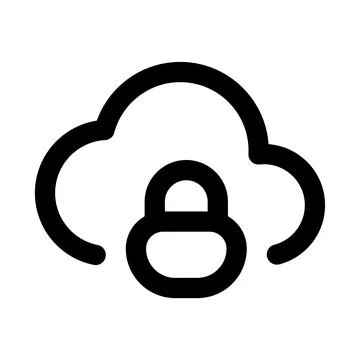 Secured cloud storage icon. Editable line icon. Professional and modern out.. Stock Illustration