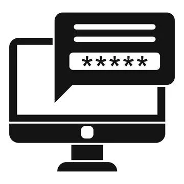 Secured computer password icon, simple style Stock-Illustration