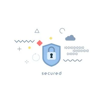 Secured concepts.secured modern vector illustration Stock Illustration
