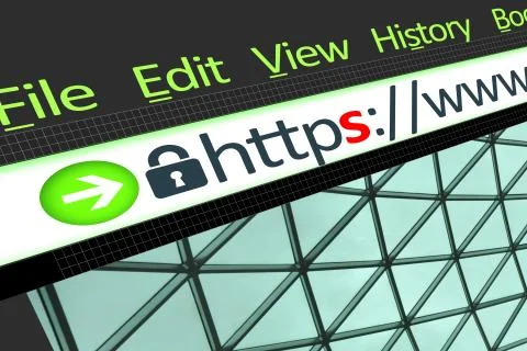 Secured connection link web browser detail Stock-Fotos