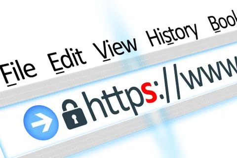 Secured connection link web browser detail Stock Photos